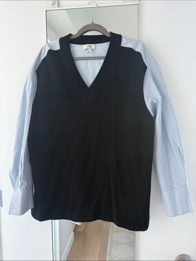 COS V neck sweater front shirt